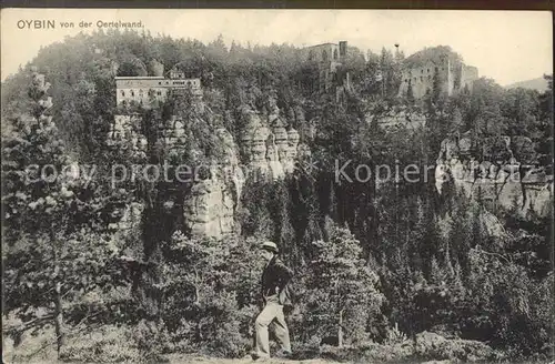 Oybin Berg Oybin von der Oertelwand Bergrestaurant Ruine Kat. Kurort Oybin