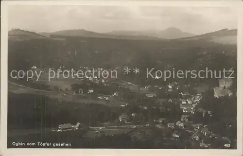 Oybin Panorama Blick vom Toepfer Kat. Kurort Oybin