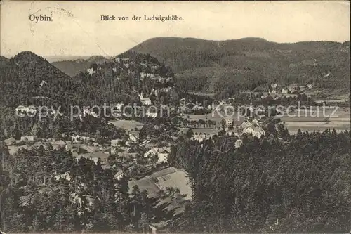 Oybin Panorama Blick von der Ludwigshoehe Kat. Kurort Oybin
