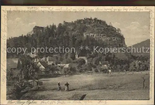 Oybin Teilansicht mit Berg Oybin Serie Saechsische Heimatschutz Postkarten Kat. Kurort Oybin