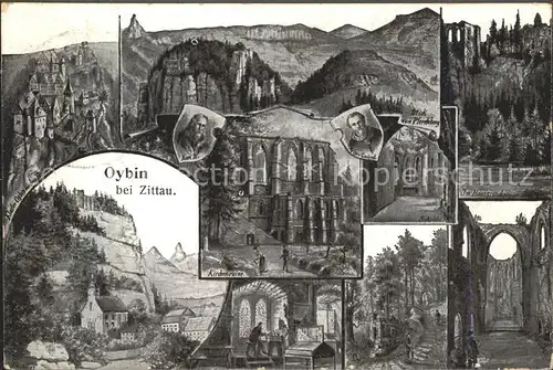 Oybin Kloster Kirche Ruine Berg Oybin Kuenstlerkarte Kat. Kurort Oybin