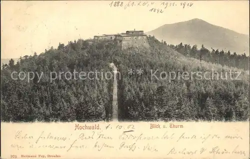 Oybin Panorama Blick vom Hochwaldturm Kat. Kurort Oybin