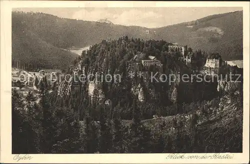 Oybin Blick von der Bastei Kat. Kurort Oybin