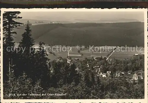 Kipsdorf Blick von der Teilkoppe auf Oberkippsdorf Kat. Altenberg