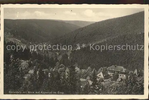 Baerenfels Erzgebirge Blick auf Kipsdorf Kat. Altenberg