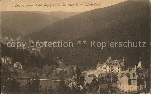 Baerenfels Erzgebirge Blick auf Baerenfels und Kipsdorf Kat. Altenberg