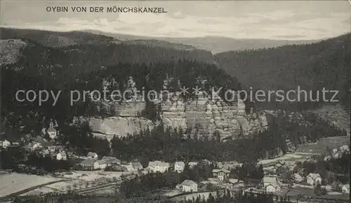 Oybin Blick von der Moenchskanzel Kat. Kurort Oybin