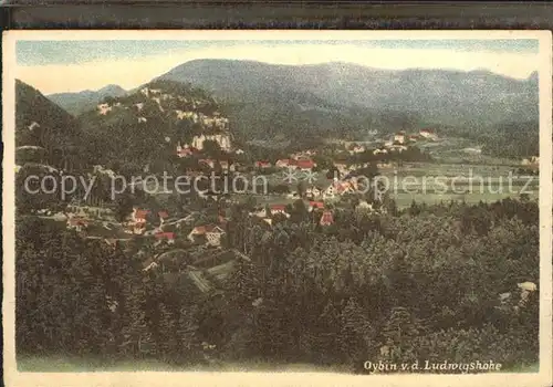 Oybin Blick von der Ludwigshoehe Kat. Kurort Oybin