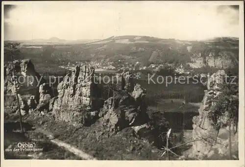 Oybin Blick von der Felsengasse Kat. Kurort Oybin