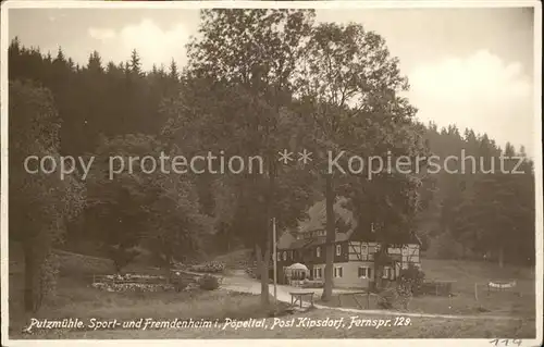 Kipsdorf Putzmuehle Sport und Fremdenheim im Poebeltal Kat. Altenberg