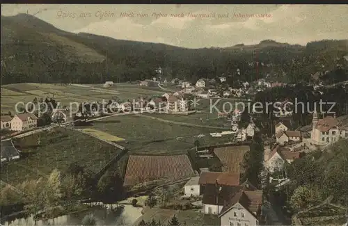 Oybin Blick vom Berg Oybin nach Hochwald und Johannisstein Kat. Kurort Oybin