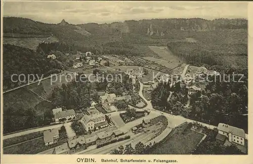 Oybin Bahnhof Scharfenstein und Felsengasse Kat. Kurort Oybin