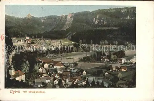 Oybin Panorama Blick vom Schuppenberg Kat. Kurort Oybin