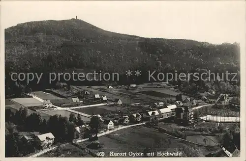 Oybin Panorama mit Blick zum Hochwald Kat. Kurort Oybin
