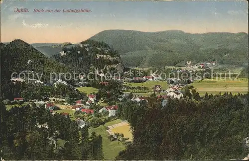 Oybin Panorama Blick von der Ludwigshoehe Kat. Kurort Oybin