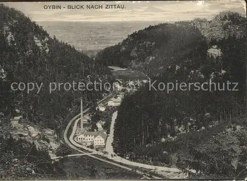 Oybin Panorama mit Blick nach Zittau Zittauer Gebirge Kat. Kurort Oybin