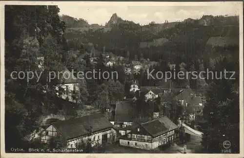 Oybin Blick nach dem Scharfenstein Zittauer Gebirge Kat. Kurort Oybin