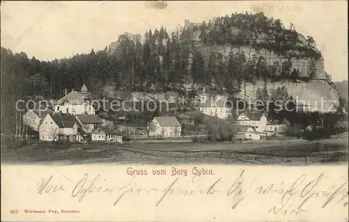 Oybin Teilansicht mit Kirche und Berg Oybin Kat. Kurort Oybin