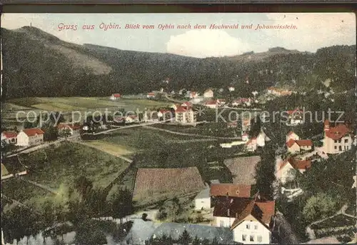 Oybin Blick vom Berg Oybin nach dem Hochwald und Johannisstein Kat. Kurort Oybin