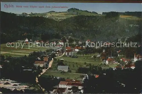 Oybin Panorama Blick vom Toepfer nach dem Johannisstein Kat. Kurort Oybin