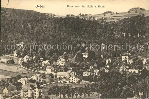 Oybin Panorama Blick nach der Hoelle und Hayn Kat. Kurort Oybin