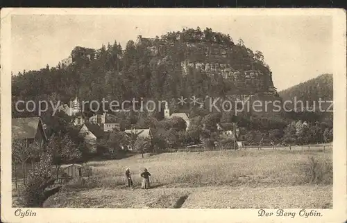 Oybin Teilansicht mit Kirche und Berg Oybin Serie Deutsche Heimatbilder Kat. Kurort Oybin