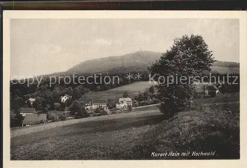 Hain Oybin Panorama mit Blick zum Hochwald Zittauer Gebirge Kat. Kurort Oybin