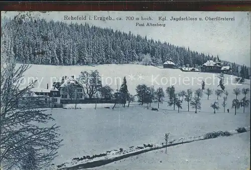 Rehefeld Zaunhaus Koenigliches Jagdschloss und Oberfoersterei Winterpanorama Kat. Altenberg