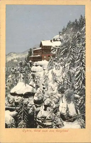 Oybin Berghotel im Winter Zittauer Gebirge Kat. Kurort Oybin