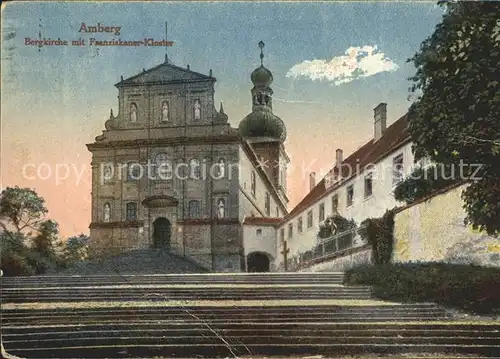 Amberg Oberpfalz Bergkirche mit Franziskaner Kloster Kat. Amberg