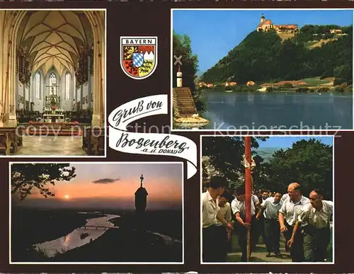 Bogenberg Niederbayern Bergrestaurant zur Schoenen Aussicht Sonnenuntergang Donau Kirche Inneres Kat. Bogen