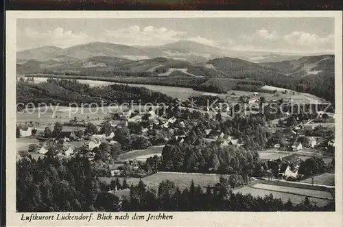 Lueckendorf Panorama Luftkurort mit dem Jeschken Zittauer Gebirge Kat. Kurort Oybin