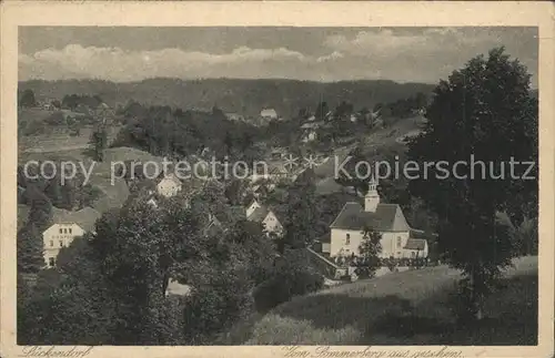 Lueckendorf vom Sommerberg aus gesehen Kat. Kurort Oybin