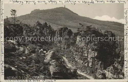Oybin Hochwald von der Felsengasse gesehen Zittauer Gebirge Kat. Kurort Oybin