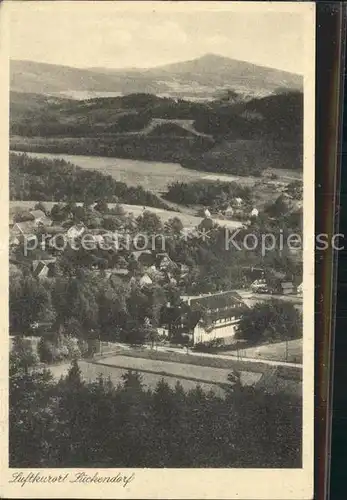 Lueckendorf Panorama Blick ueber Kurhaus nach dem Jeschken Zittauer Gebirge Kat. Kurort Oybin