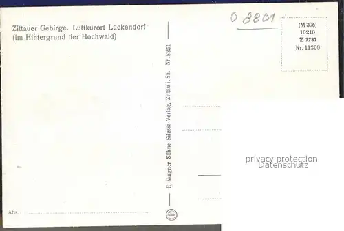Lueckendorf Teilansicht Luftkurort Hochwald Zittauer Gebirge Kat. Kurort Oybin