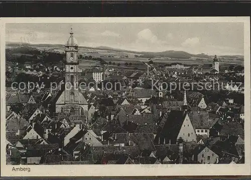 Amberg Oberpfalz Stadtbild mit Basilika St Martin Kat. Amberg