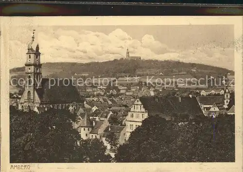 Amberg Oberpfalz Stadtbild mit Basilika St Martin Mariahilfberg Kirche Kat. Amberg