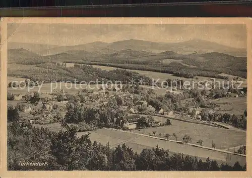 Lueckendorf Panorama Luftkurort mit Jeschken Zittauer Gebirge Kat. Kurort Oybin