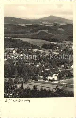 Lueckendorf Panorama Blick ueber das Kurhaus nach dem Jeschken Zittauer Gebirge Kat. Kurort Oybin