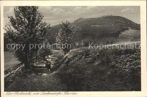 Lueckendorf Hochwald vom Lueckendorfer Flur aus Zittauer Gebirge Serie Saechsische Heimatschutz Postkarten Kat. Kurort Oybin