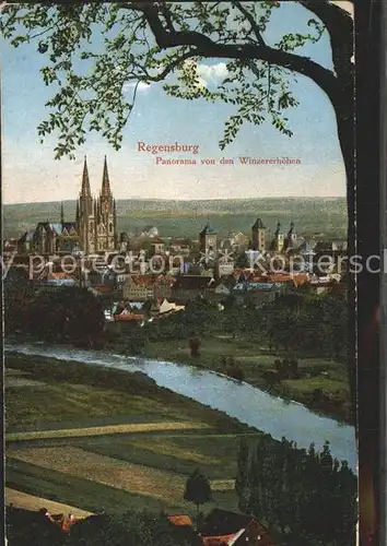 Regensburg Panorama Blick von den Winzererhoehen / Regensburg /Regensburg LKR