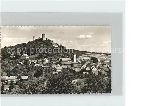 Falkenstein Oberpfalz Ortsansicht mit Kirche und Schloss Kat. Falkenstein