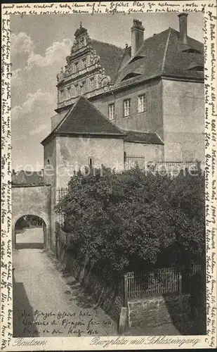 Bautzen Burgplatz mit Schlosseingang  Kat. Bautzen