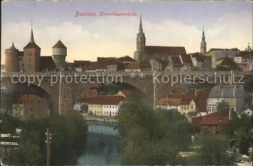 Bautzen Kronprinzenbruecke Alstadt Alte Wasserkunst Kirche Kat. Bautzen