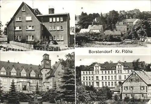 Borstendorf LPG Ferienheim Teilansicht Rathaus Oberschule Kat. Borstendorf