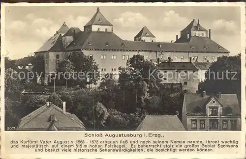 Augustusburg Schloss Kurfuerst Vater August Geschichte Kat. Augustusburg