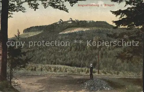 Augustusburg Blick zum Schloss Kat. Augustusburg