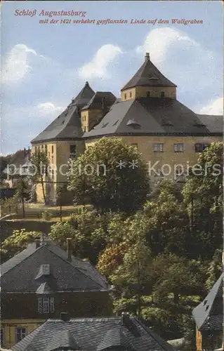 Augustusburg Schloss mit alter Linde Kat. Augustusburg