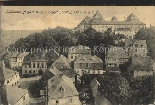 Augustusburg Ortsansicht mit Schloss Luftkurort Kat. Augustusburg